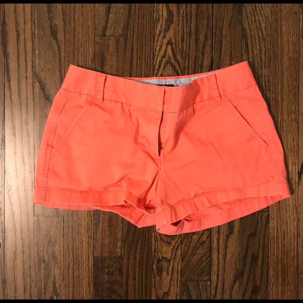 J. Crew 3” Chino Shorts Size 4, Coral Pink
